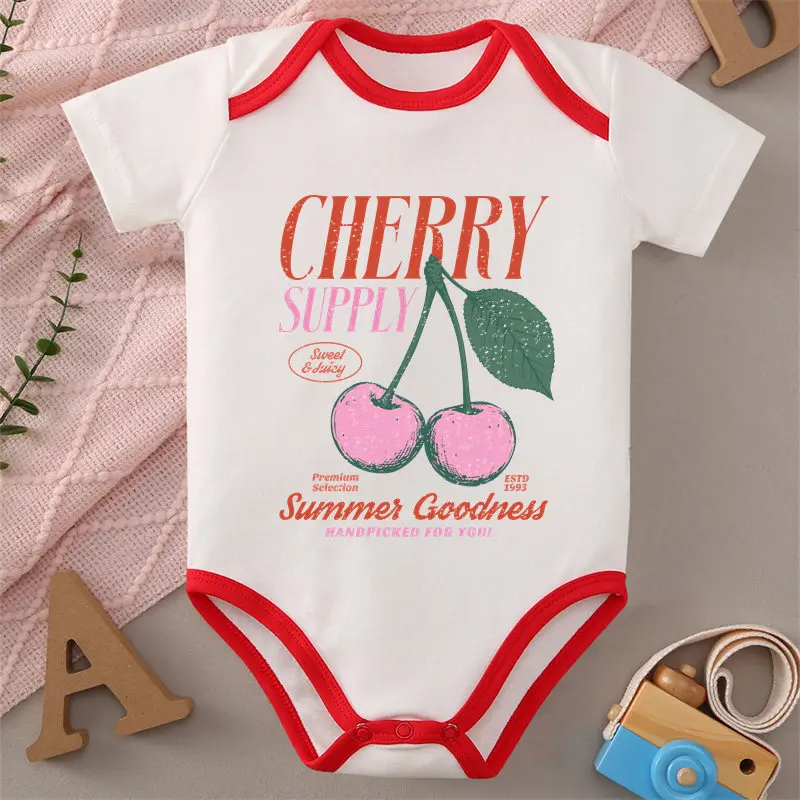 100% Cotton Onesie Summer Goodness Tasty Fruits Print Bodysuit Comfortable Cloth for Baby Jumpsuit for 0 To 12 Months Newborn