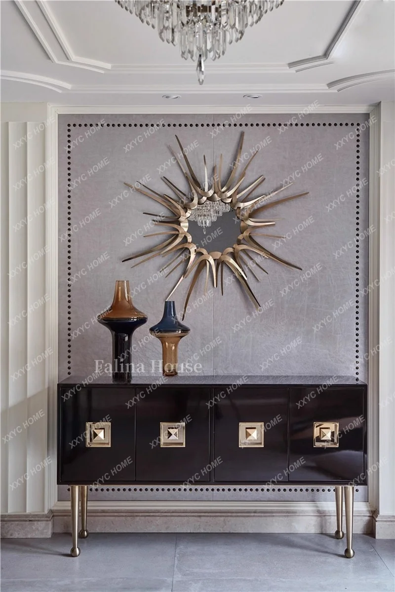

Hh2cc light luxury home entrance cabinet entry solid wood partition decorative cabinet
