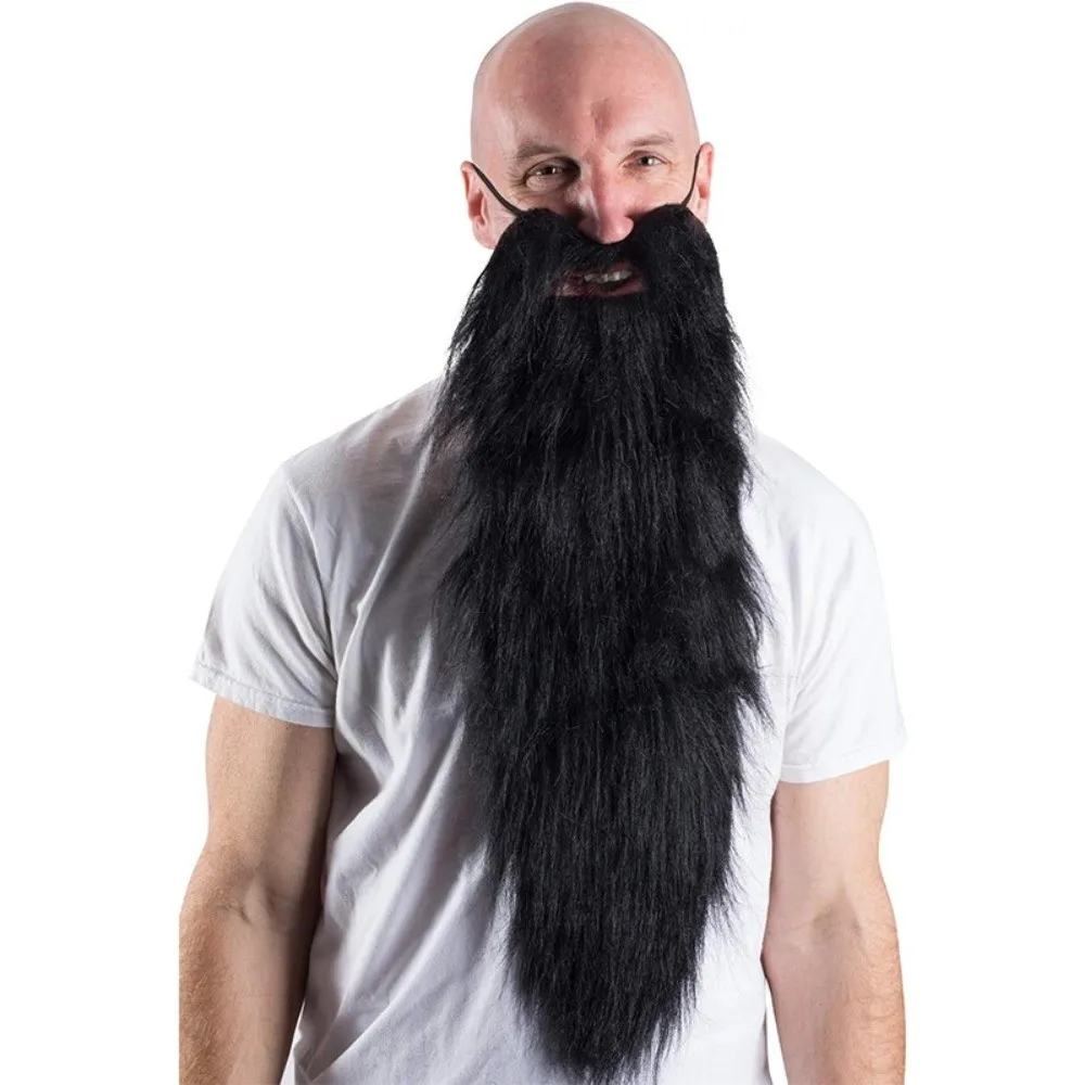 Lightweight Natural Realistic Fake Beard Novelty Fun Long Beard Props Easy to Wear Simulated False Moustache Role-Playing
