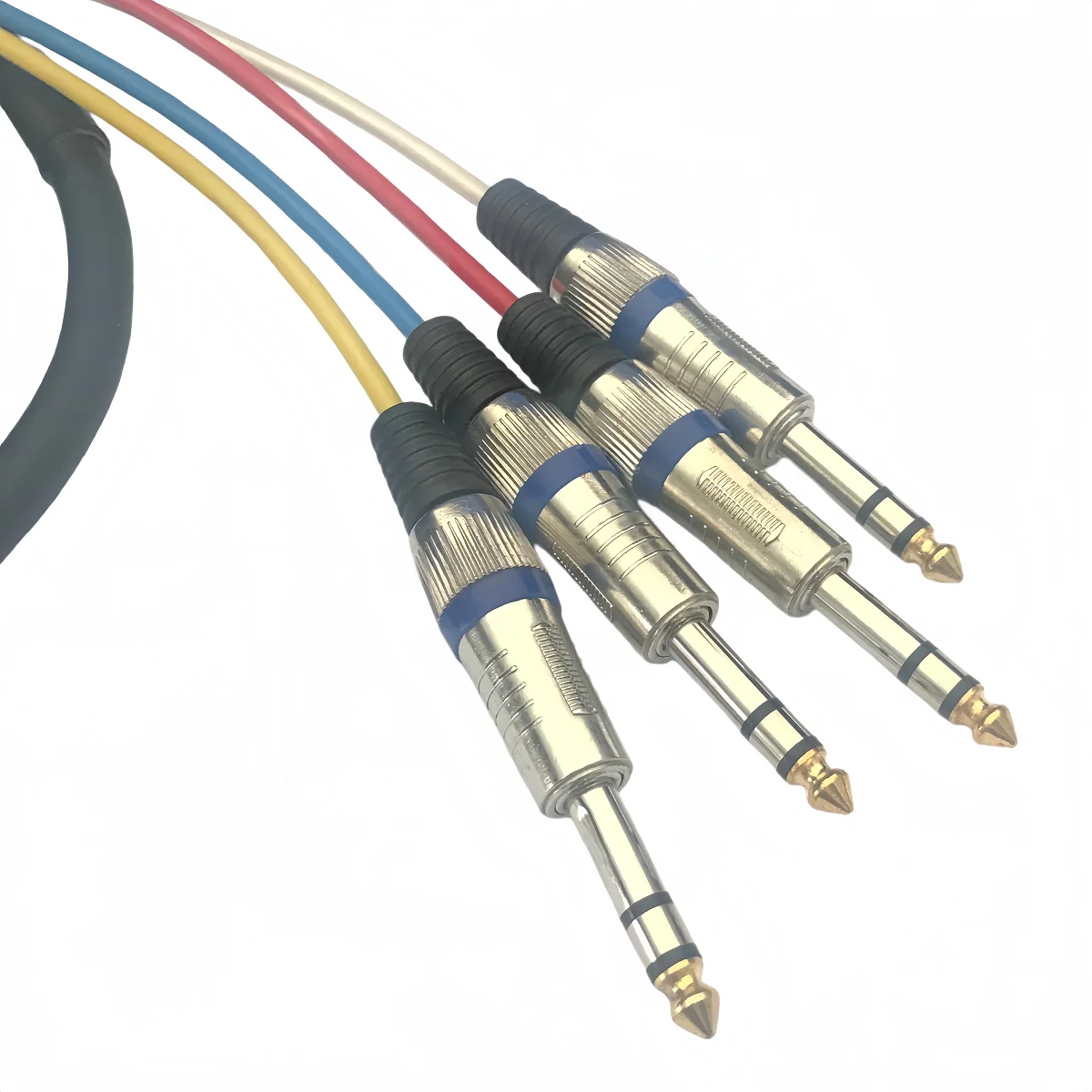 Professional 4-Channel Trs6.35 Stereo Audio Cable, Trs Cable, 4-Channel Shielded Audio Cable Trs6.35 Male to Trs6.35 Male, 4 Colors for Easy Identification, Suitable for Professional Audio Systems That Require Reliable Signal Integrity and Multi-Channel Connectivity. 1.5m, 3m, 5m, 8m, 10m, 15m Are Available.