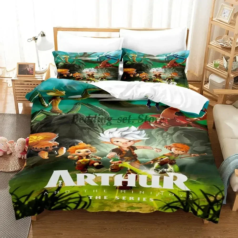 Arthur et les minimoys Bedding Set Single Twin Full Queen King Size Bed Set Aldult Kid Bedroom Duvetcover Sets 2023 Bed Sheet