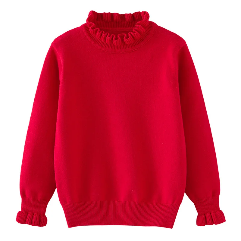 new winter autumn Children sweater girls clothes kids baby Knitted coat High collar  2-10y students solid  top 90-160 warm