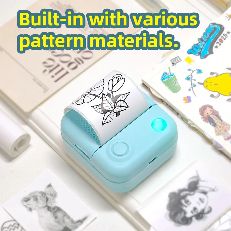 New Photo Sticker Printer Kitchen Label Printer 1200mAh Battery Type-C Smart Bluetooth Mini Printers for iOS Android Phone