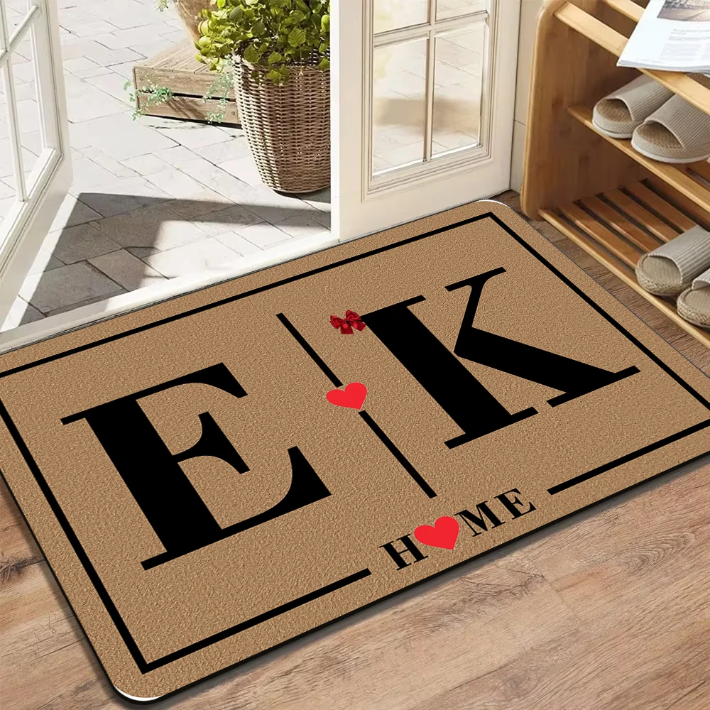 Couple Initials Personalized Entrance Mat Custom Entrance Doormat  Welcome Bedroom Bedside Floor Mat Home Decoration Family Gift