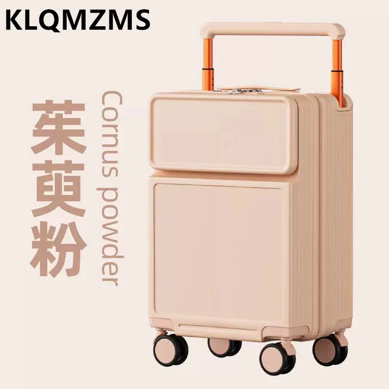 

Чемодан KLQDZMS с фронтальным открытием, женский, 20 дюймов, для ручной клади, новый, с широкой выдвижной ручкой, кодовым замком, 24 дюйма, дорожный чемодан