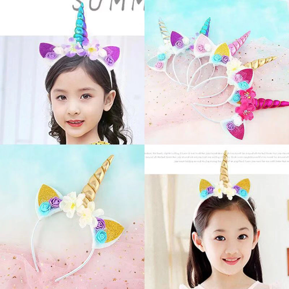 Diadema de unicornio para niños, hebilla para la cabeza para fiesta de Halloween, regalo de cumpleaños, accesorios para el cabello para bebés y niñas