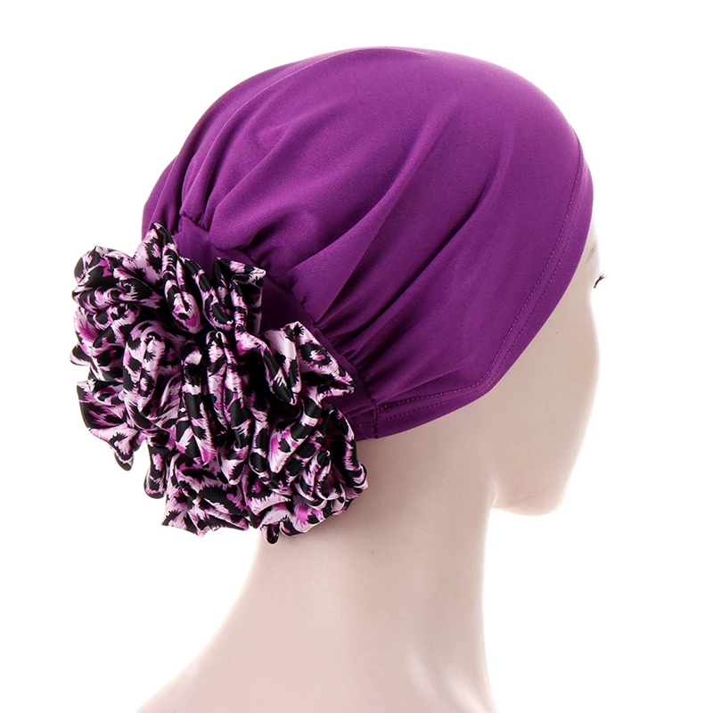 Women Fashion King Flower Turban Hair Accessories Wedding Turban Beanie Hat Ladies Scarf Cap for Hair Loss Fashion Hijab