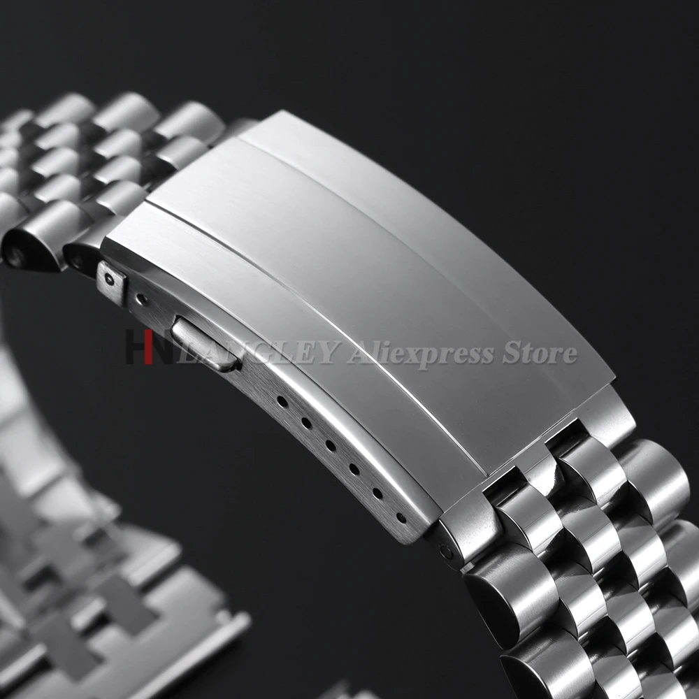 18 مللي متر 20 مللي متر مشبك ساعة الصلبة الفولاذ المقاوم للصدأ نحى للطي زر الأمان مزدوج دفع نشر ساعة المشابك ساعة اكسسوارات #2