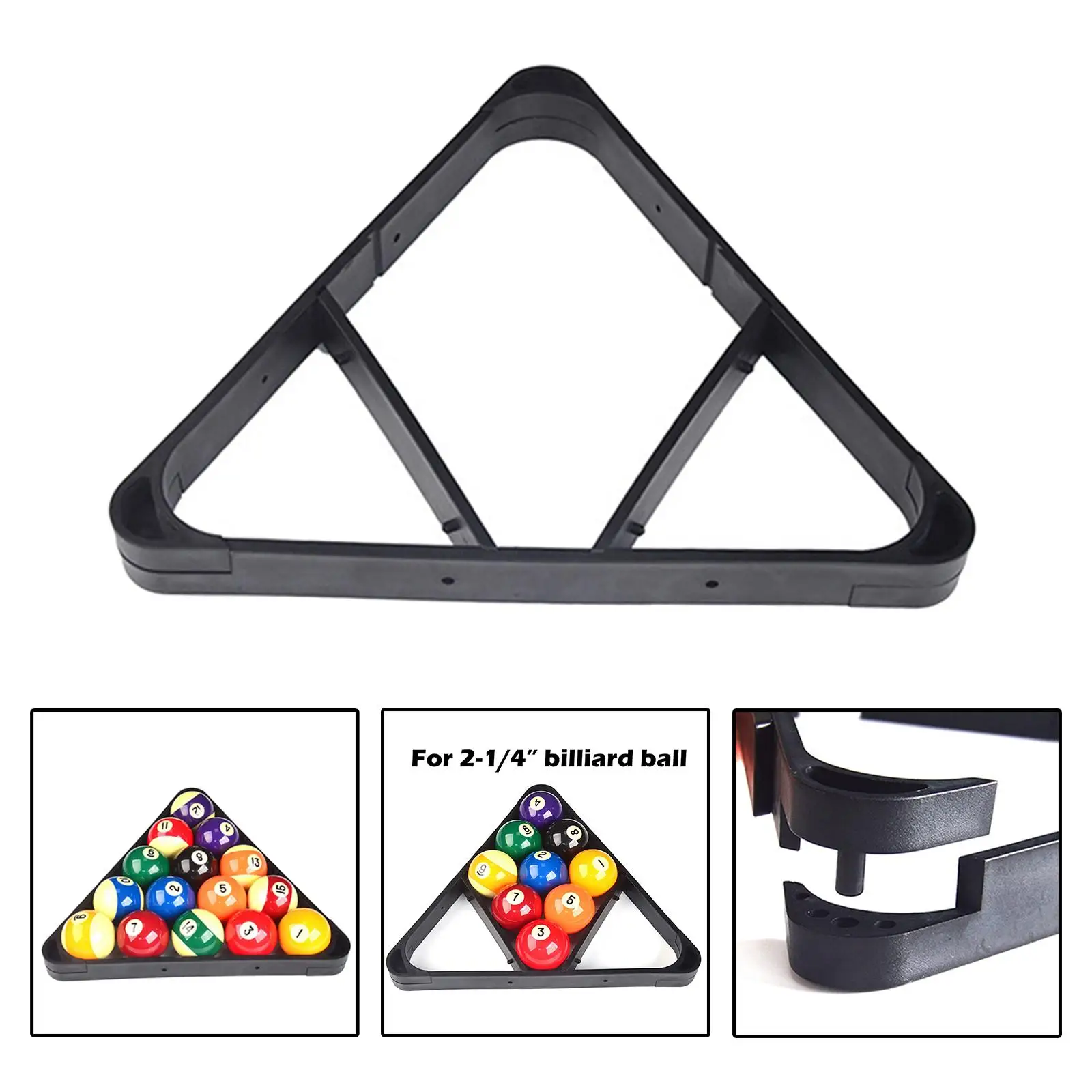 Billiard Triangle Ball Rack Holder, Pool Table Pool Rack for 9 Balls 15 Balls, for 2-1/ 4inch Billiard Ball