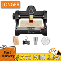 LONGER RAY5 Mini 2.5W Laser Engraver, 0.04mm Precision, 12,000mm/min Speed, for Wood/ Acrylic/ Leather/ Metal, 130*140mm