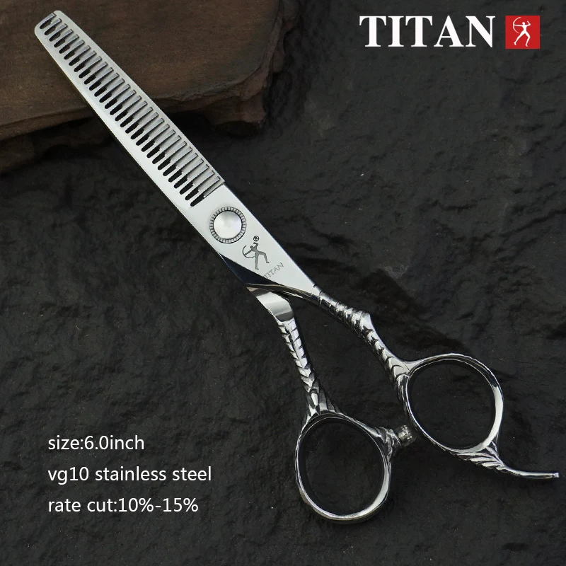 TITAN Professionelle Friseurschere zum Ausdünnen der Haare, VG10 Stahl, 6 Zoll – Detail 5