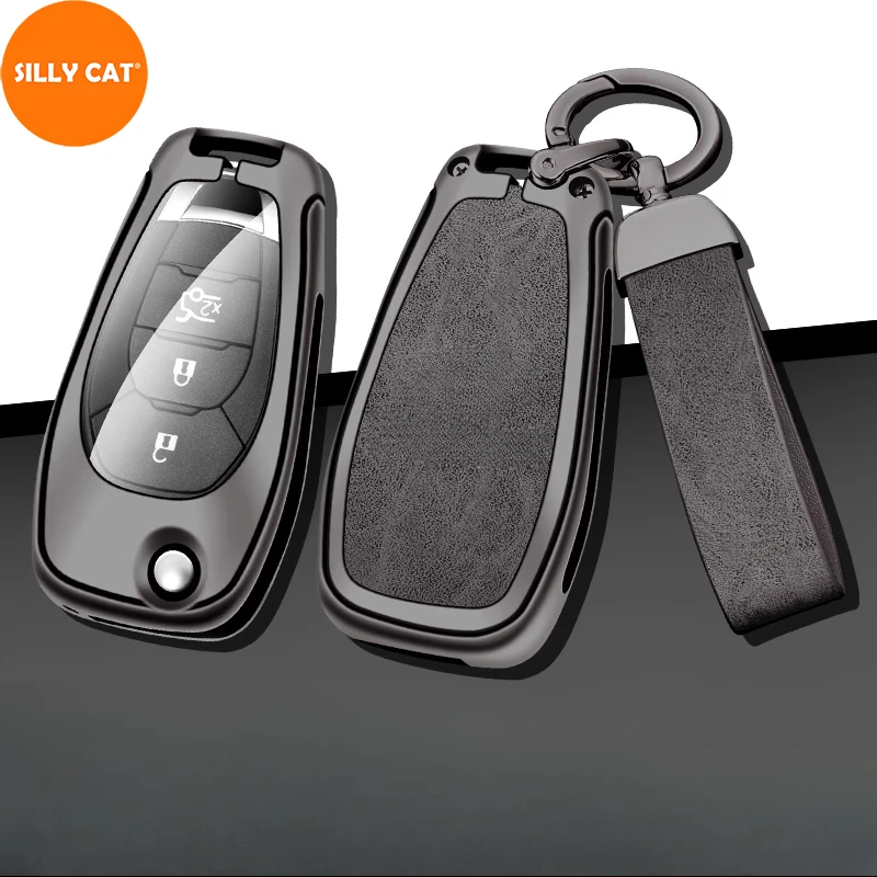 

Metal Car Key Case Cover Fob Suit For CHEVROLET MALIBU CAVALIER CRUZE TRACKER TRAILBLAZER Key Case Cover
