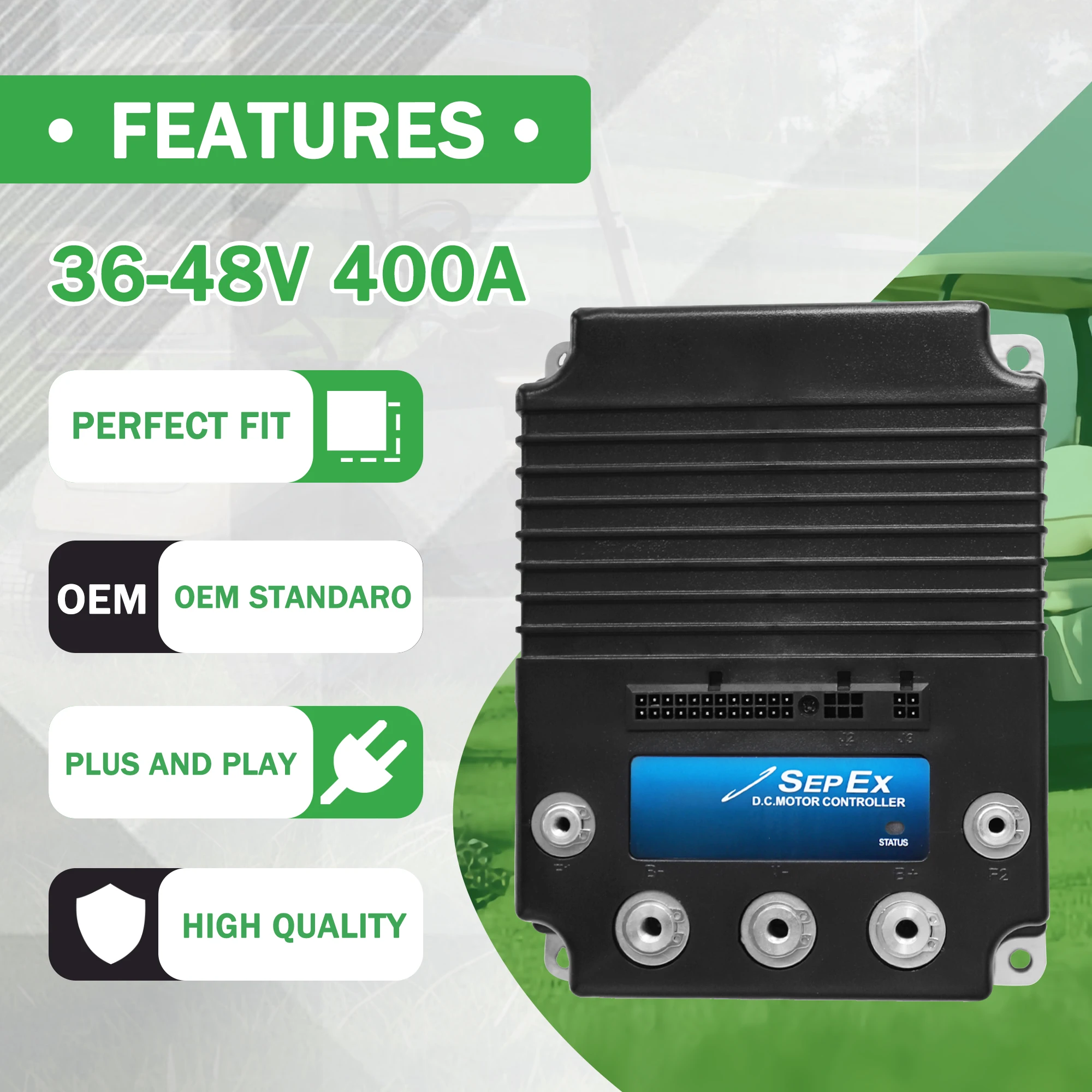 1268-5403 Golf Cart Motor Controller, 48V 400A DC SepEx Speed Controller Compatible with EZGO Club Car Yamaha 1999-UP