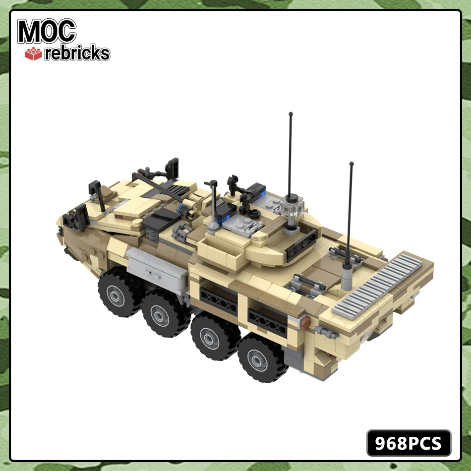 Military Series Canadian Army LAV 6.0 Wheeled Armored Vehicle MOC Bricks Building Block DIY Model Set Boy Toys Birthday Gifts