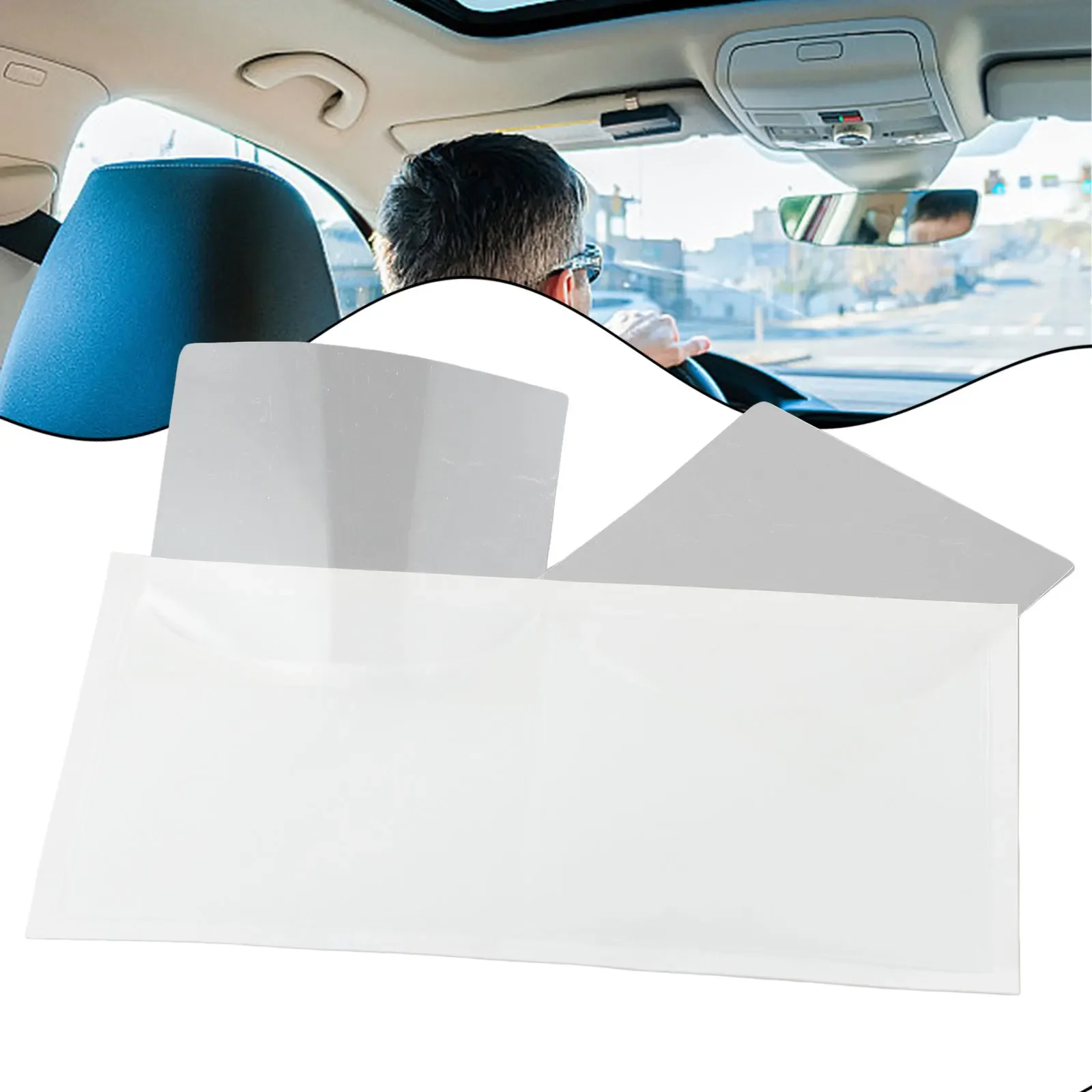 2pcs Car Backed Windscreen Ticket Holder For Parking Permit 90x90mm Of Clear / Transparent Backed Square Car Parking Permit Hold