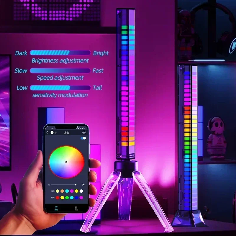 أضواء جو LED RGB الصوت لاقط مصباح الموسيقى إيقاع ضوء Muticolor مزامنة الموسيقى للحزب Esports غرفة السيارات الديكور