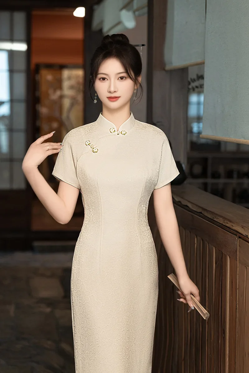 

Новое китайское ретро-платье Cheongsam для девочек, весна-лето 2021, новый стиль, улучшенное платье Cheongsam, длинное Ципао