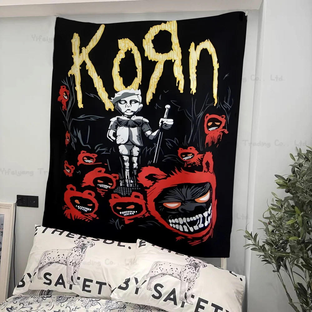 Korns-Rock Band Muziek DIY Wandtapijt Hangende Tarot Hippie Wandtapijten Dorm Home Decor