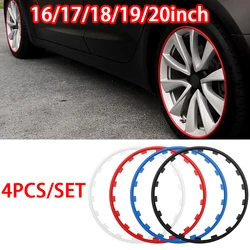 Protector de llanta de coche, tira de anillo de protección de neumáticos, decoración automática para Tesla Model 3 Y X S 2017-2023, 4 piezas, 16/17/18/19/20 pulgadas