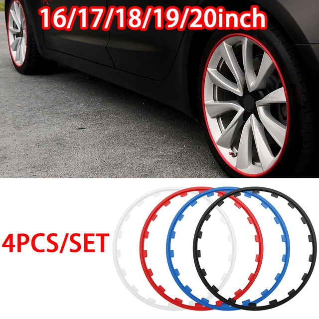 4 SZTUK 16/17/18/19/20 cali Ochraniacze felg samochodowych Paski dekoracyjne Gumowe wykończenie linii ochronnej opony dla Tesla Model 3 Y X Z