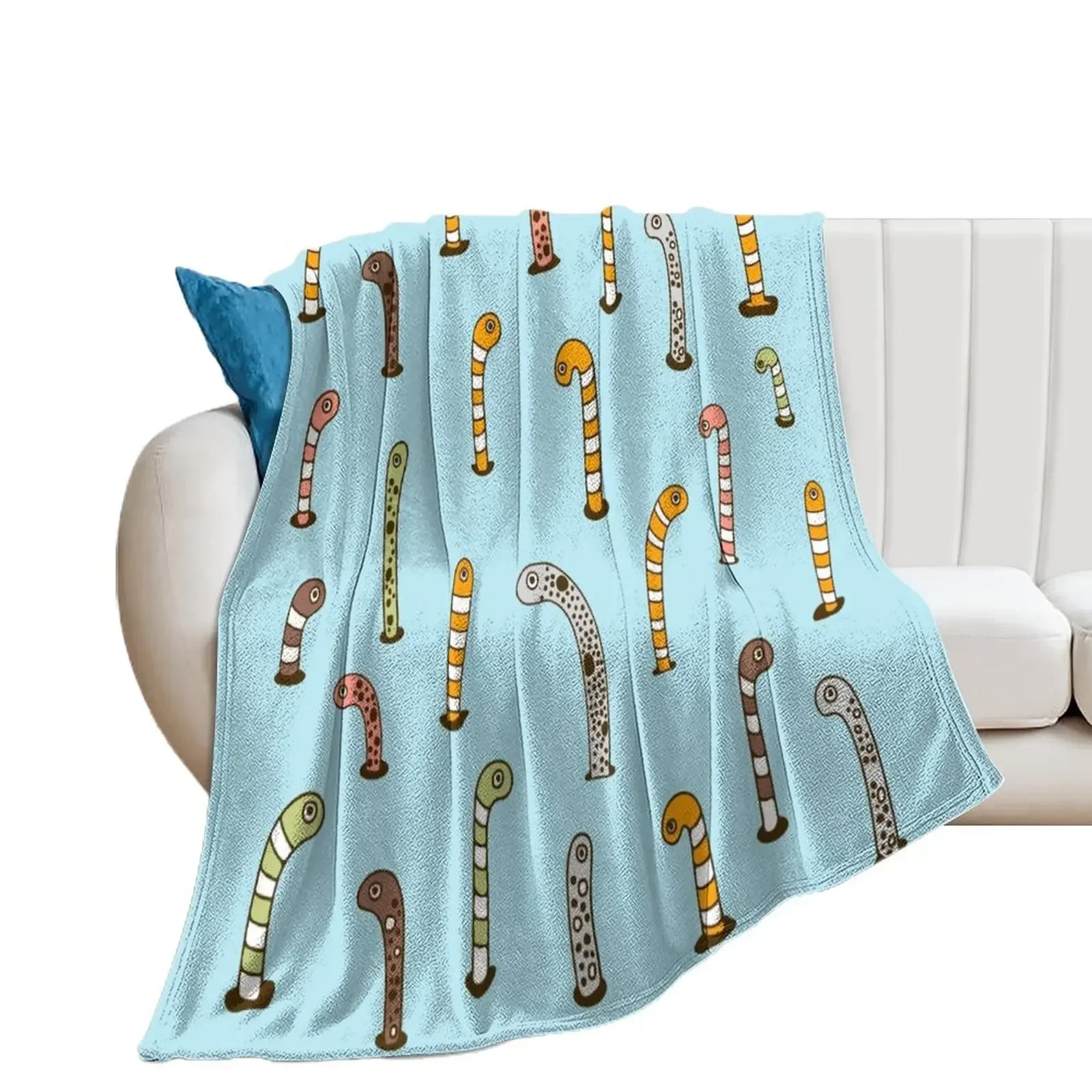 Garden eels Throw Blanket Decoratives warm for winter blankets and throws Blankets