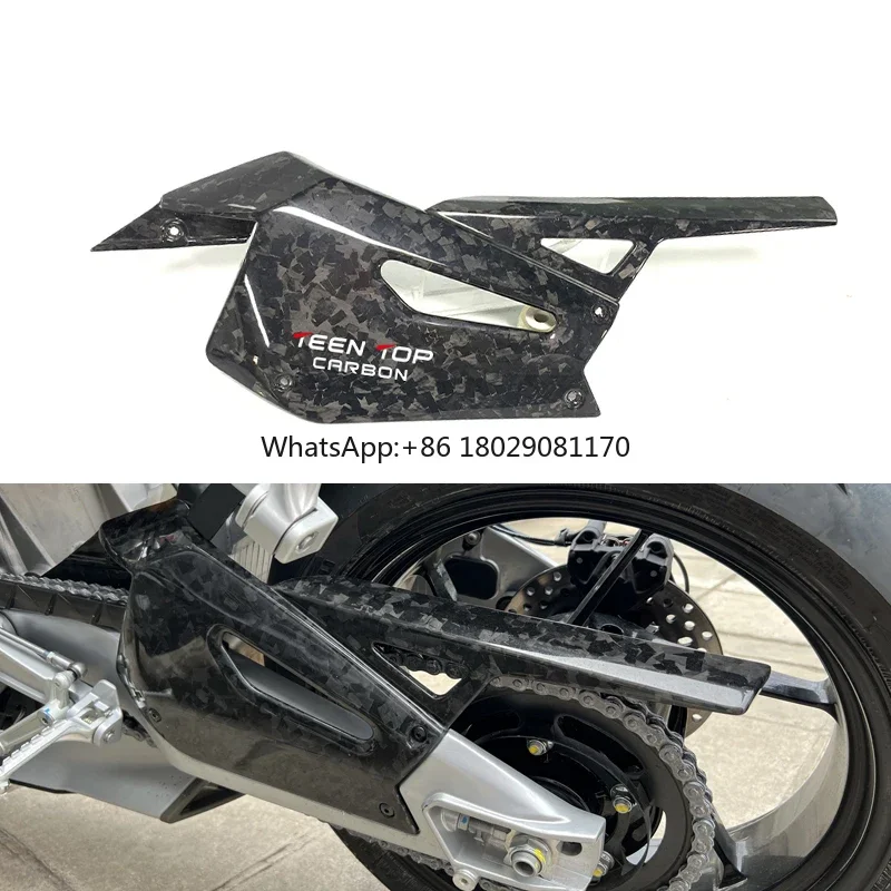 Teentop caron Twill Matt Twill glossy forged carbon fiber Chain guard cover  RS660 Tuono 660  Matt carbon fiber chian cover