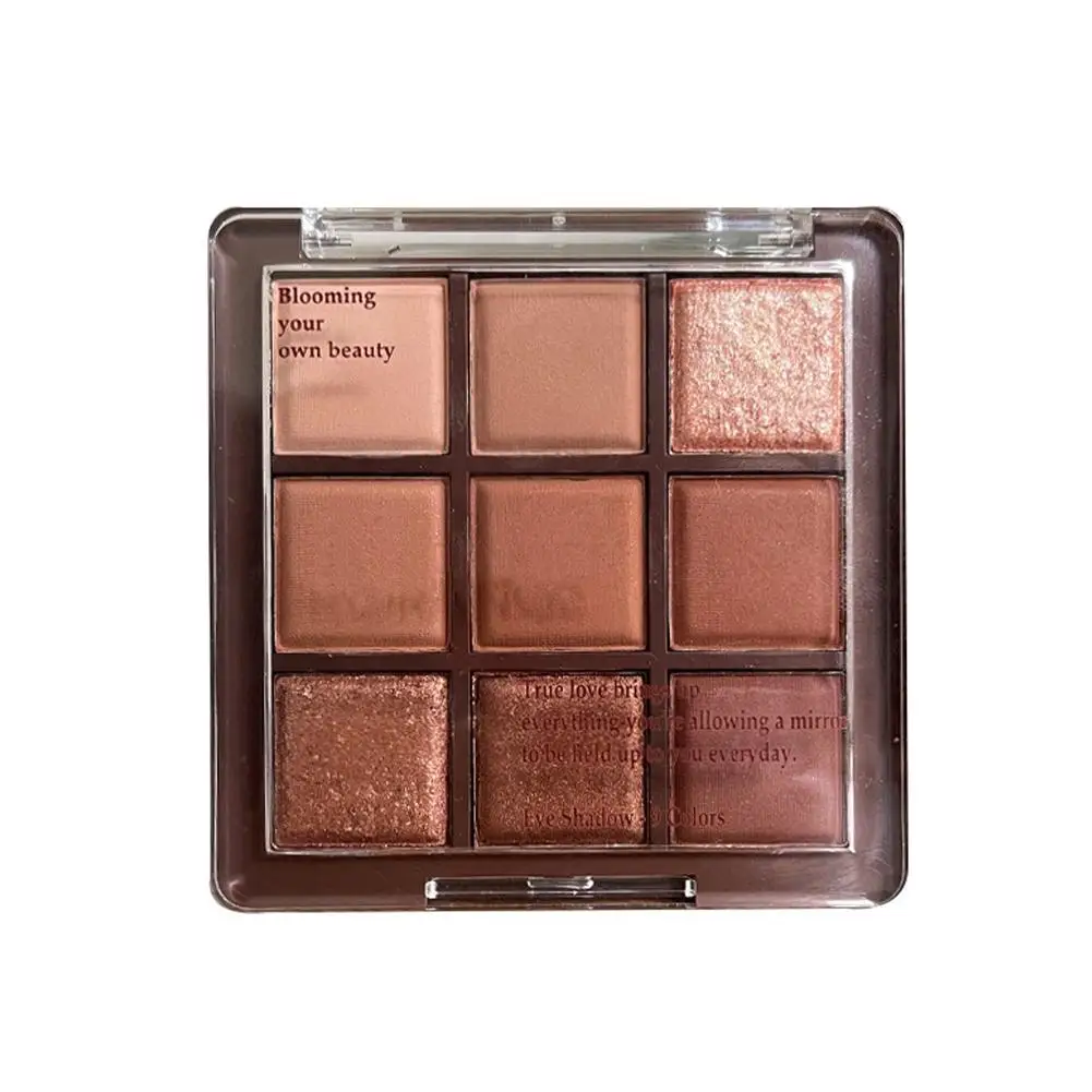 Paleta de sombras de ojos de nueve colores, sombra de ojos de té con leche de Chocolate, mate, maquillaje impermeable, sombra de ojos duradera, brillante, G5Z2