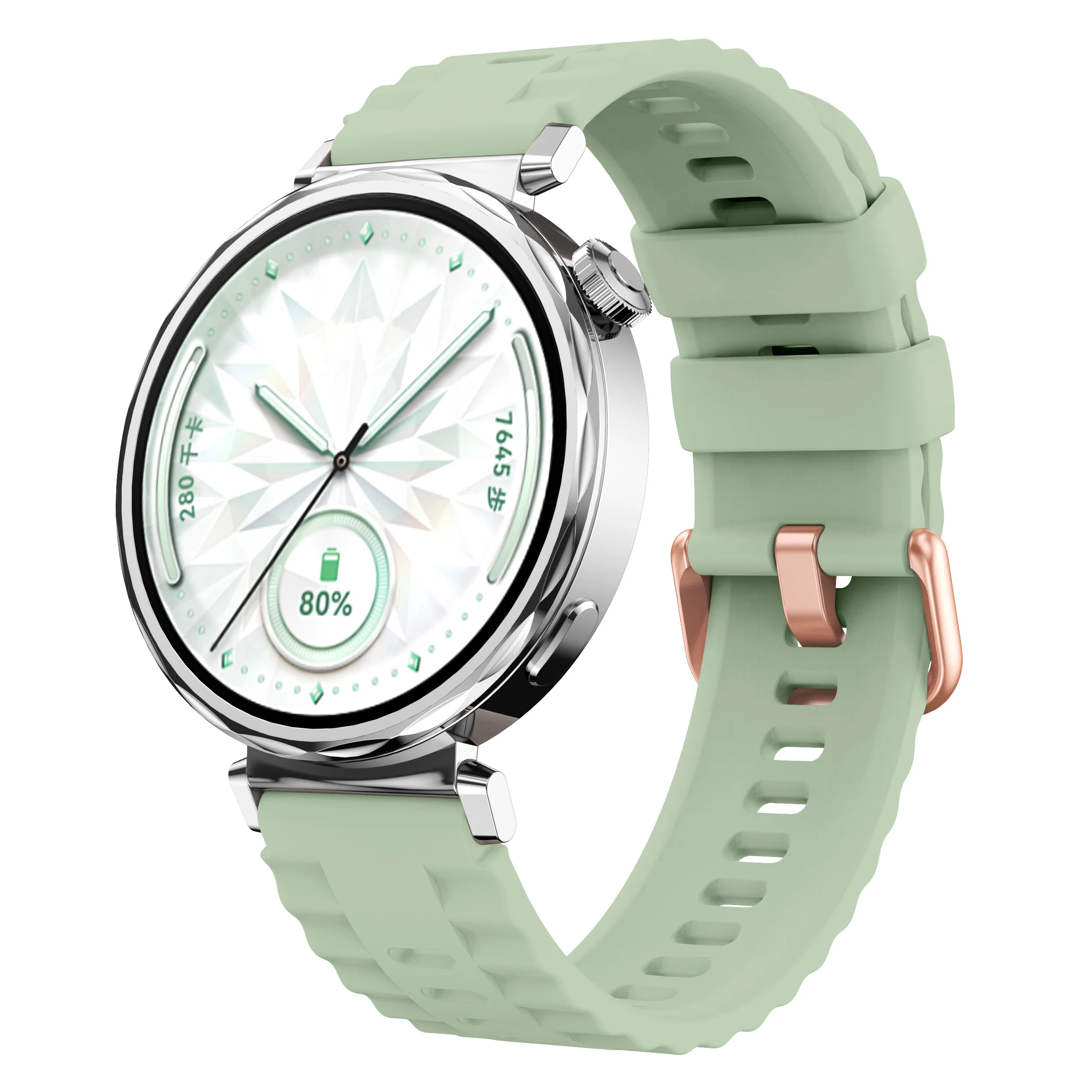 Ремешок с волнистой текстурой 18 мм для Huawei Watch 5 GT5 Pro 42 мм, модный резиновый ремешок для Huawei Watch GT5 GT4, 41 мм, ремешок с пряжкой из розового золота