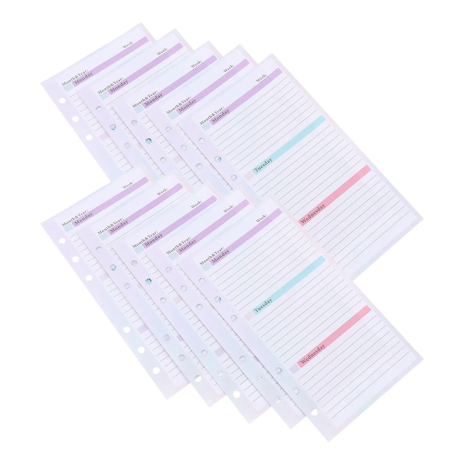 

54 Sheets Weekly Desk Planner Notepad Spiral A6 Size Refillable Undated Weekly Planning Pad for Office School Home Task
