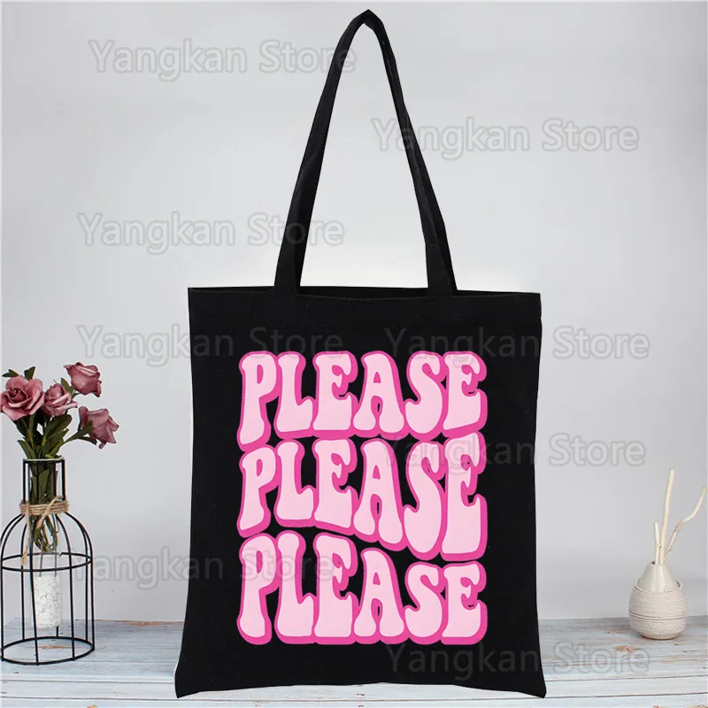 

I'm Sorry for Your Loss Sabrina Carpenter Please Shopping Black Bags Canvas Tote Bag Reusable Cloth Bag Handbag Shoulder Bags