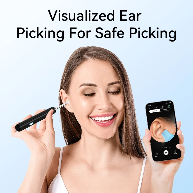 

Ear Cleaner High Precision Ear Wax Removal Tool with Camera LED Light Wireless Otoscope Smart Ear Cleaning Kit Best Gift
