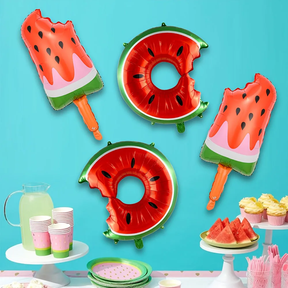4 stücke Sommer Obst Ballon Set Wassermelone Eis Aluminium Film Ballon Hawaii Party Dekoration Geburtstag Party Fotografie