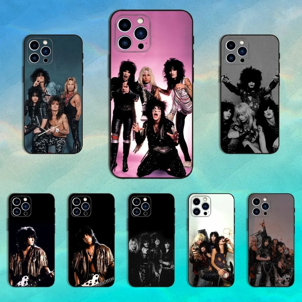 

Band M-Motley C-Crues Phone Case For iPhone 16,15,14,13,12,11 Plus,Pro Max,XS,X,XR,SE,Mini,8,7,Soft Silicone Black Cover