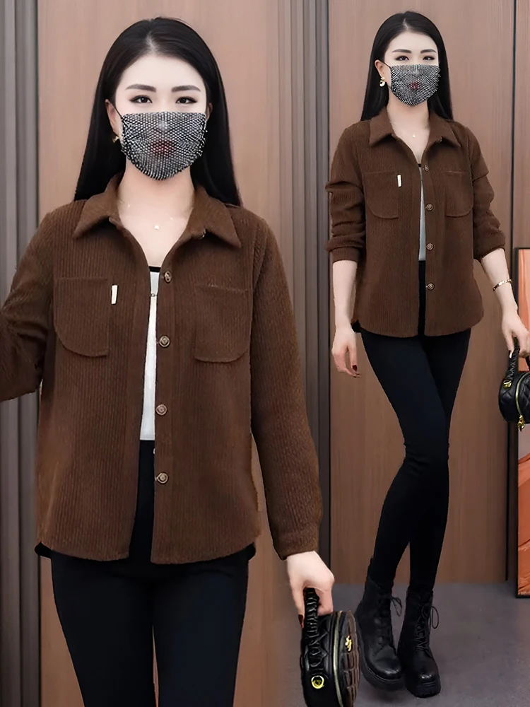 

Корейская женская куртка свободного кроя на весну-осень, новая модель, стройнящая, модная, омолаживающая, с одной пуговицей, с отложным воротником