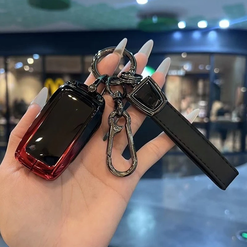

Zinc Alloy Key Fob Cover for 2025 Mazda EZ-60, Heavy Duty Metal Protective Case Shell with Keychain Keybag