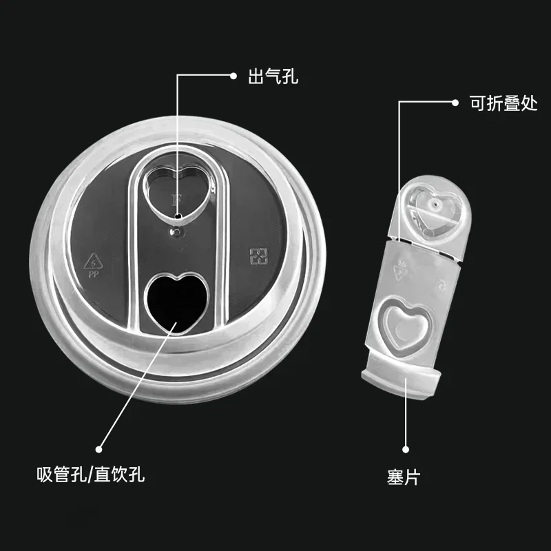100pcs 90 Caliber Matte Cup Cover Disposable Coffee Milk Tea Take-out Food Packing Lid Cup Leak Proof Clear Plastic Cups Lid