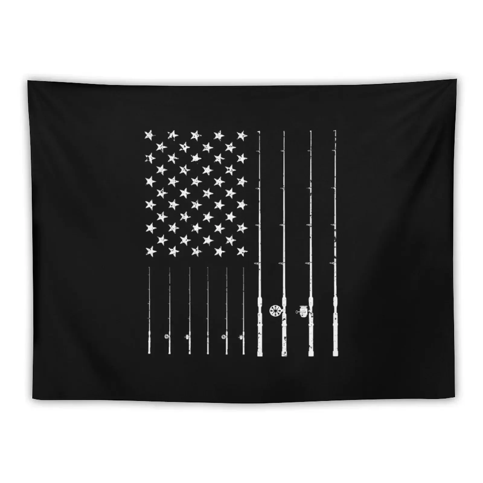 Fishing American Flag Tshirt - American Flag Fishing T-Shirt Tee Gift Tapestry Decoration For Home Tapestry