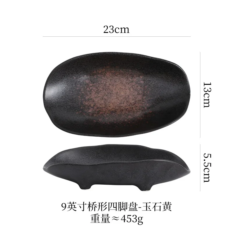 Japanese-style ceramic special-shaped plate sashimi sea urchin sushi hot pot barbecue retro  tableware commercial