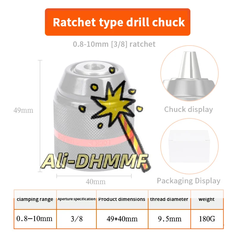

Бесключевой самоблокирующийся трещоточный патрон — быстросменный адаптер для сверл 10/13 мм для бит, метчиков и головок