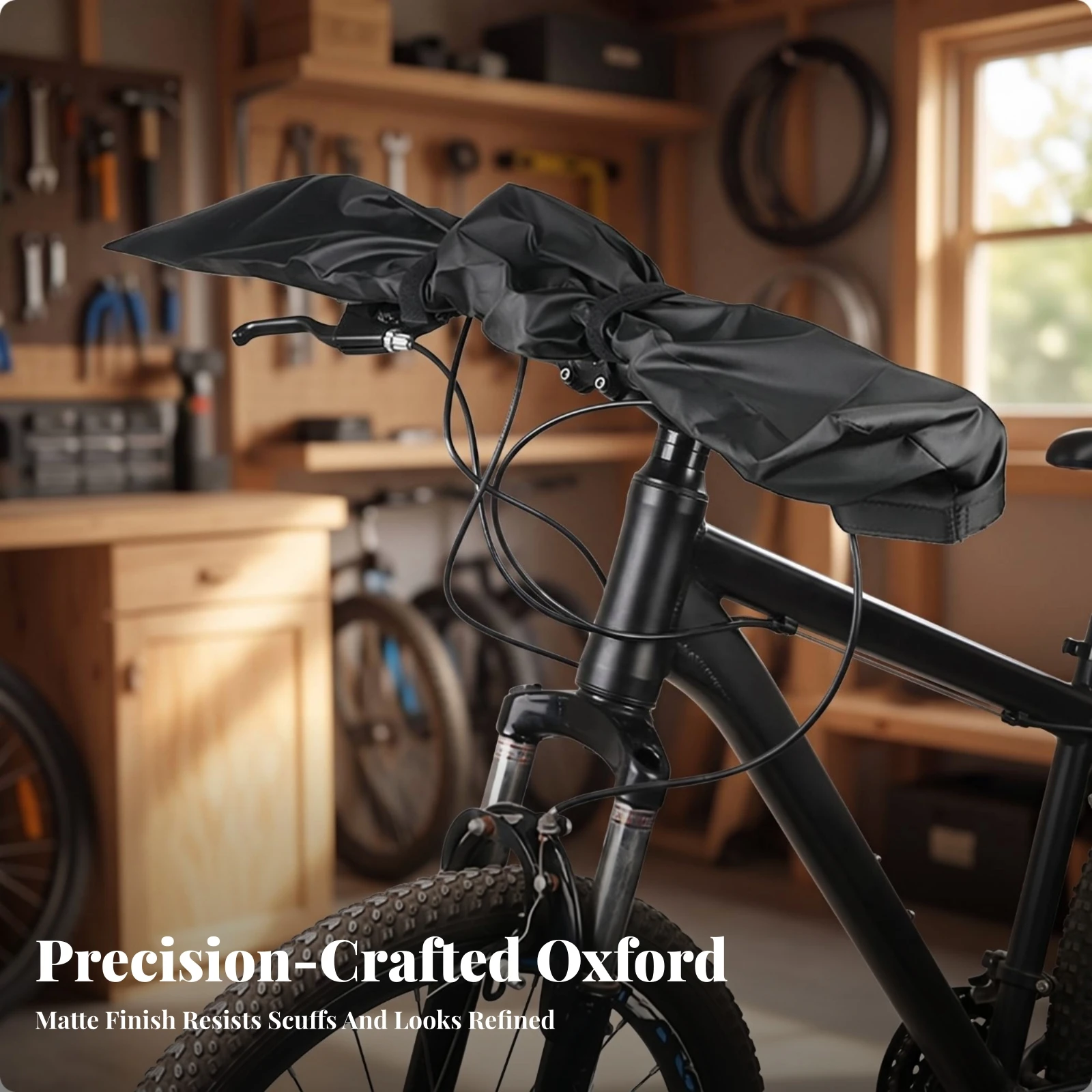 Handlebar Cover Dustproof Cycle Handlebar Cover with Hook-and-Loop Straps Lightweight Shield for Commuters