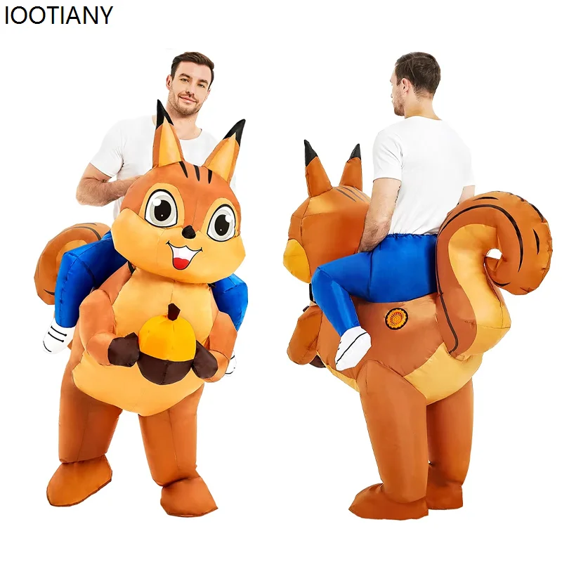 

Unisex Squirrel Cosplay Inflatable Costume Halloween Adult Animal Role-play Riding Mascot Outfit Carnival Party Stage Dress Up