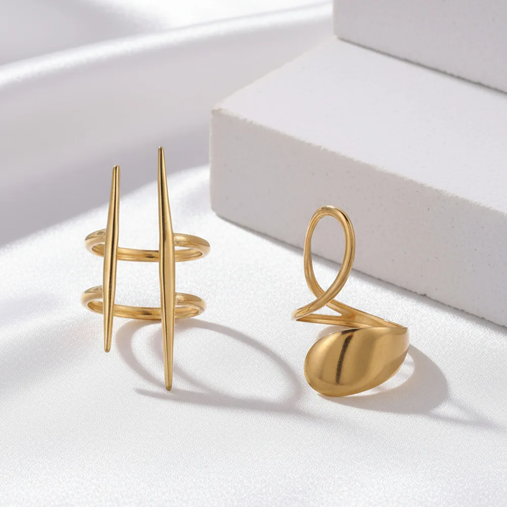 2Pcs/Set Gold Color…