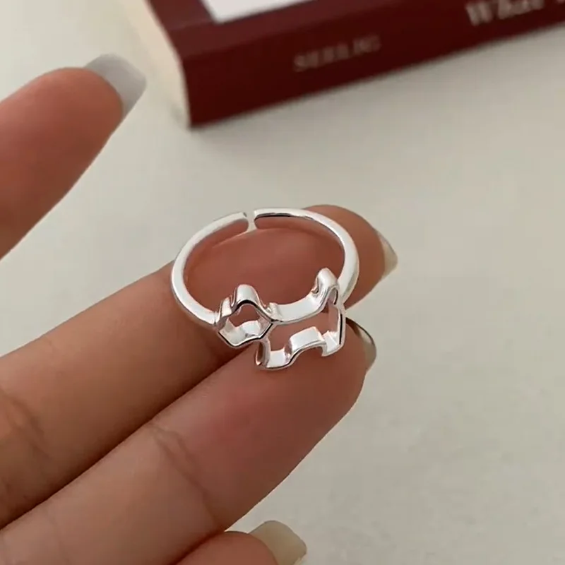 Neuer Ring aus 925er-Sterlingsilber im schlichten Stil, Persönlichkeitsring, Damenring, Geburtstagsgeschenk für Freunde, exquisiter Schmuck – Detail 5