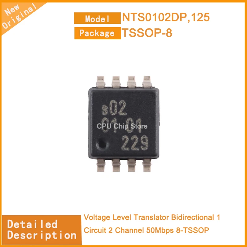 10 ~ 125 Stück neues Original nts0102dp, nts0102dp Spannungs pegel übersetzer bidirektional 1 Schaltung 2 Kanal 50mbps 8-tssop