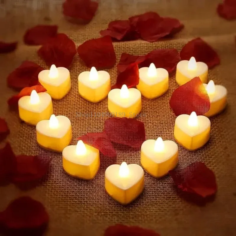 

9pcs Heart-shaped Scented Tea Candles Valentine's Day Romantic Love Candle Proposals Wedding Anniversary Decorative Candle
