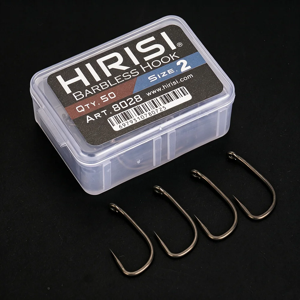 Hirisi 8028 100 Stück PTFE-beschichtete Angelhaken aus Hochkarbon-Edelstahl Rostfrei Scharfe Spitze mit Öse für Angelzubehör – Detail 7