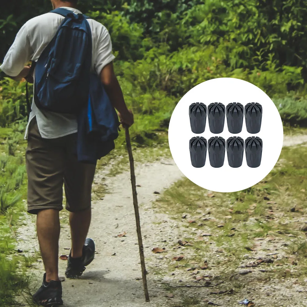 

8pcs Trekking Pole Cover Hiking Stick Protectors Tips Set Replacement Walking Rubbers Accessories Durable Rubber for Trekking