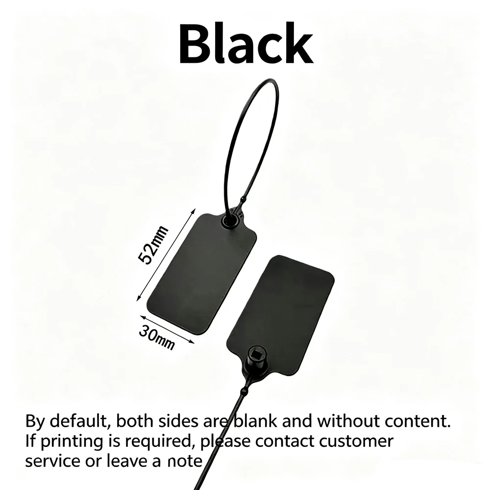 100 Stück personalisierte Kleidungsetiketten, individuelle Kunststoff-Sicherheitssiegel, bedruckte Etiketten für Kleidung, Schuhe, Taschen, Produkte, Logo, Geschenketiketten, 220 mm – Detail 6