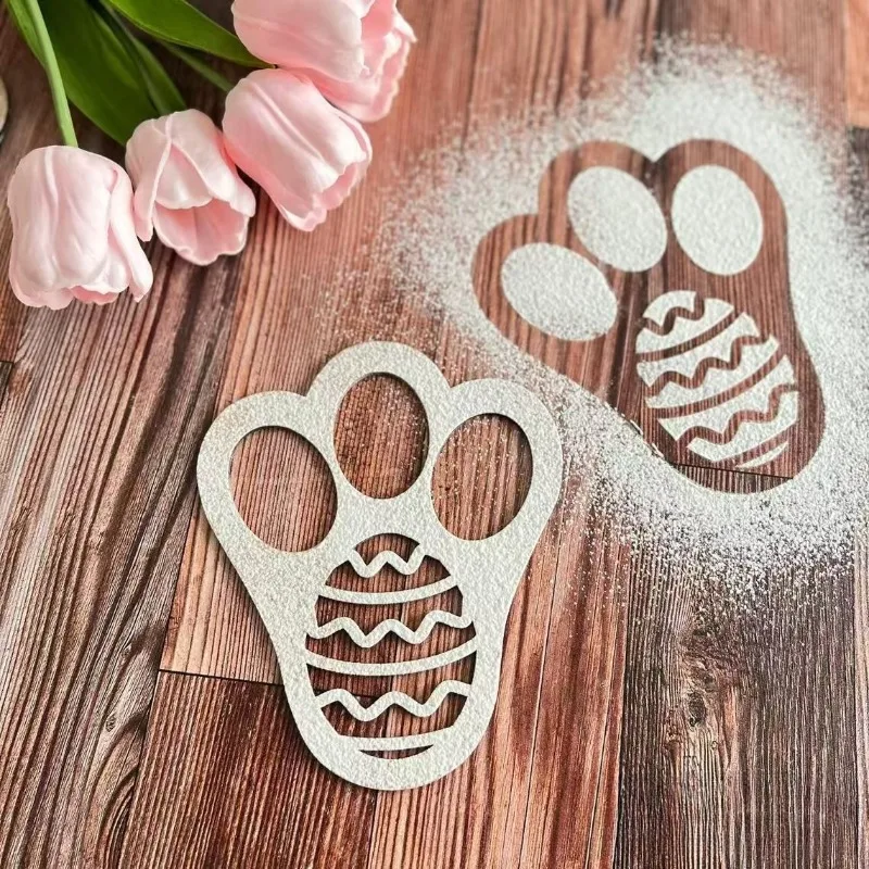 Outil de fabrication d'empreintes de pattes de lapin de pâques, pour décorations de chasse aux œufs de pâques, fournitures de fête, activités artisanales pour enfants, piste de sol