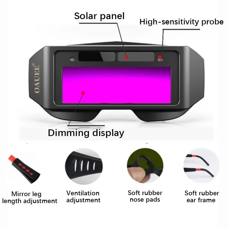 Gafas de soldadura de oscurecimiento automático, gafas solares de soldadura de arco de argón, gafas antideslumbrantes especiales, herramientas para